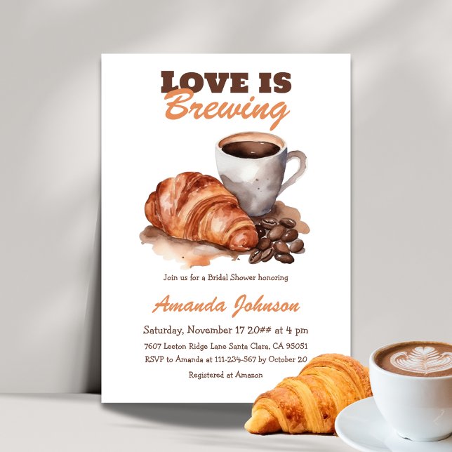 Invitation L'amour brasse du café Fête des mariées française (Créateur téléchargé)