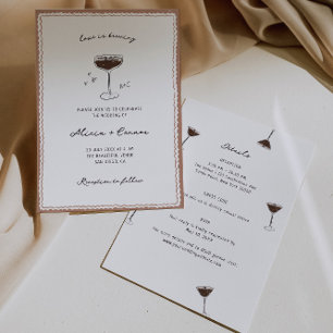 Invitation L'amour brasse Espresso Martini Mariage