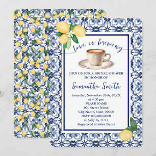 Invitation L'amour brasse Fête des mariées Café Méditerranée