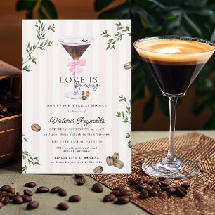 Invitation L'amour brasse   Fête des mariées Espresso Martini