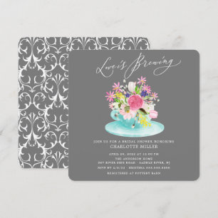 Invitation L'amour brasse Floral Bridal Tea Douche