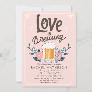 Invitation L'amour brasse la bière douche nuptiale