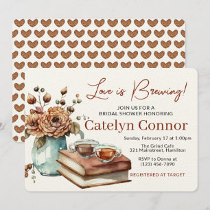 Invitation L'amour brasse la coupe de café et la Fête des mar