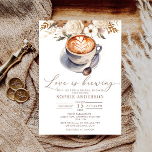 Invitation L'amour brasse la Fête des mariées de café