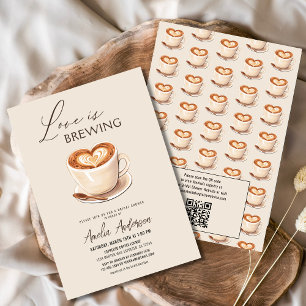 Invitation L'amour brasse la Fête des mariées de café
