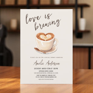 Invitation L'amour brasse la Fête des mariées de café