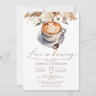 Invitation L'amour brasse la Fête des mariées de café