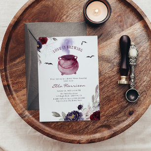 Invitation L'amour brasse la Fête des mariées d'Halloween