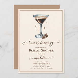 Invitation L'amour brasse la Fête des mariées Espresso Martin