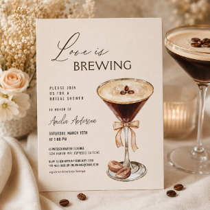 Invitation L'amour brasse la Fête des mariées Espresso Martin