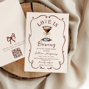 Invitation L'amour brasse la Fête des mariées Espresso Martin