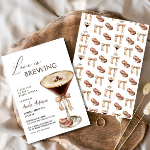 Invitation L'amour brasse la Fête des mariées Espresso Martin