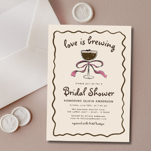 Invitation L'amour brasse la Fête des mariées Espresso Martin