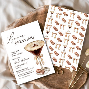 Invitation L'amour brasse la Fête des mariées Espresso Martin