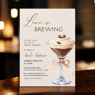 Invitation L'amour brasse la Fête des mariées Espresso Martin