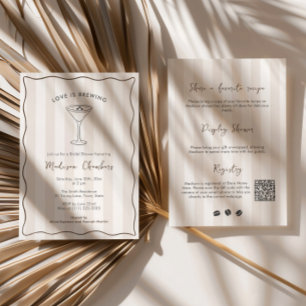 Invitation L'amour brasse la Fête des mariées Espresso Martin