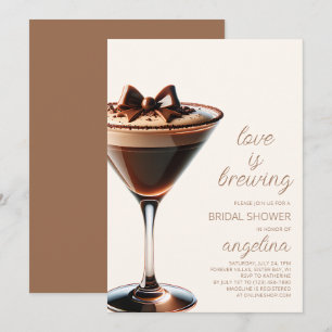 Invitation L'amour brasse la Fête des mariées Espresso Martin