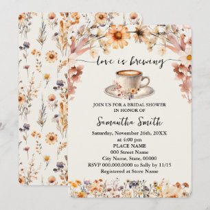 Invitation L'amour brasse la Fête des mariées Fleurs sauvages