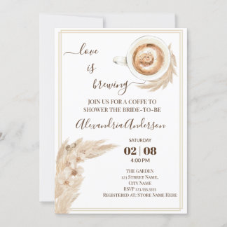 Invitation L'amour brasse la Fête des mariées Pampa Grass Inv