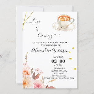 Invitation L'amour brasse la Fête des mariées Roses floraux