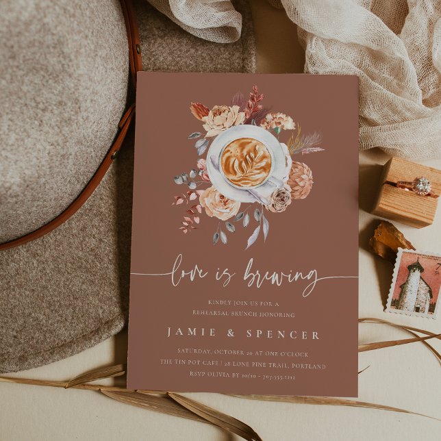 Invitation L'amour brasse le café de la répétition Brunch (Créateur téléchargé)