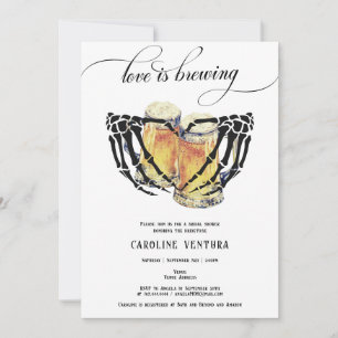 Invitation L'amour brasse le squelette mains Fête des mariées