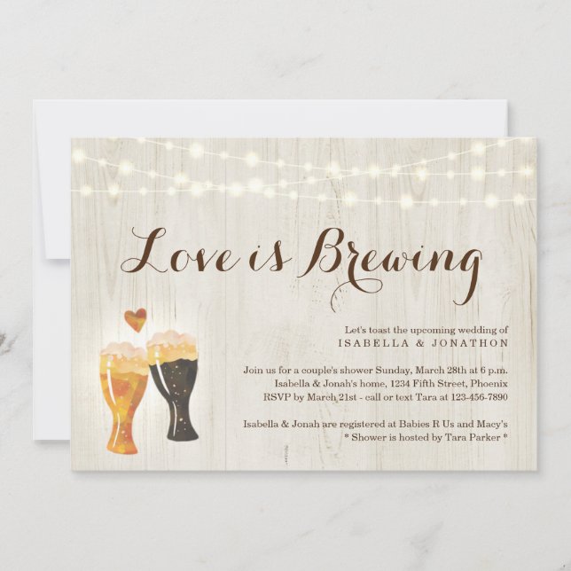 Invitation L'amour brasse les couples nuptiale douche Invitat (Devant)