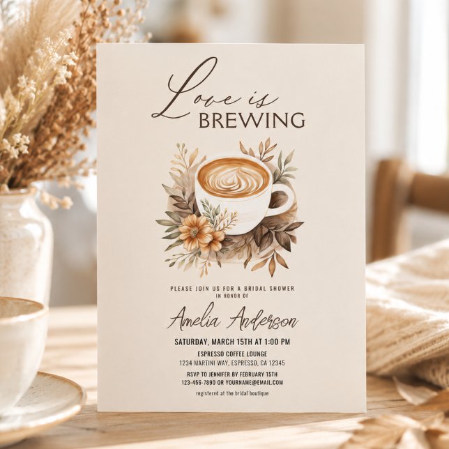 Invitation L'Amour Café est en Train de Préparer une Fête de  (Créateur téléchargé)
