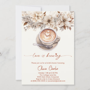 Invitation L'Amour Chic Est De Brûler Du Café De Fête des mar