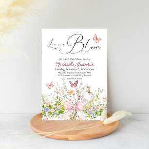 Invitation L'amour dans Boom Fleur sauvage Pink Bow Fête des