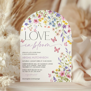 Invitation L'amour dans la Fête des mariées papillon en fleur