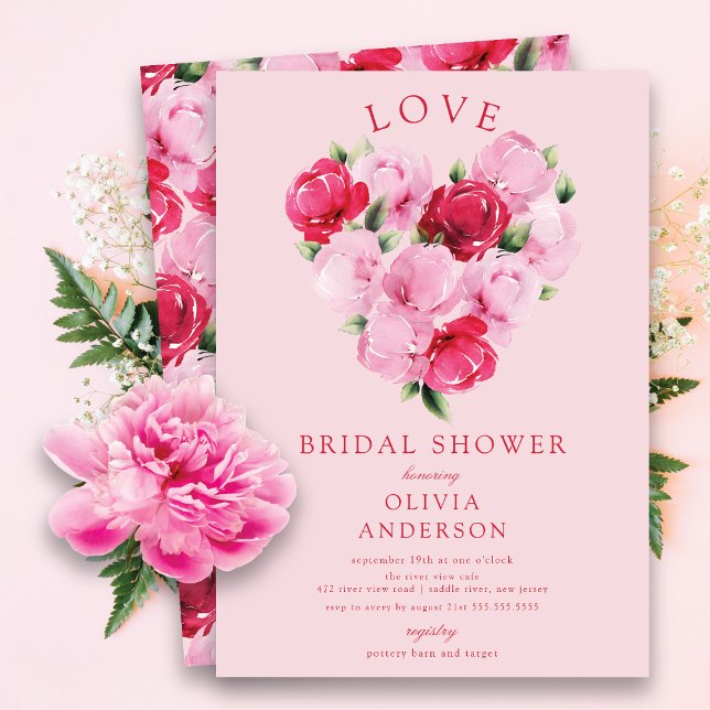 Invitation L'amour dans la floraison nuptiale de douche Invit (Créateur téléchargé)