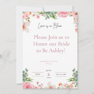 Invitation L'amour dans la floraison nuptiale de douche Invit