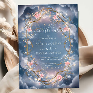 Invitation L'amour dans l'air floral brillant Enregistrer la
