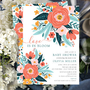 Invitation L'amour dans le Baby shower en pleine floraison In