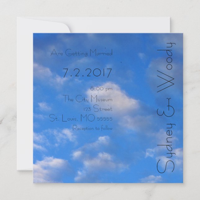 Invitation L'amour dans le Mariage aérien (Devant)