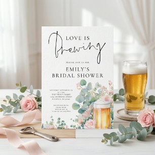 Invitation L'amour de la bière est en train de se préparer po