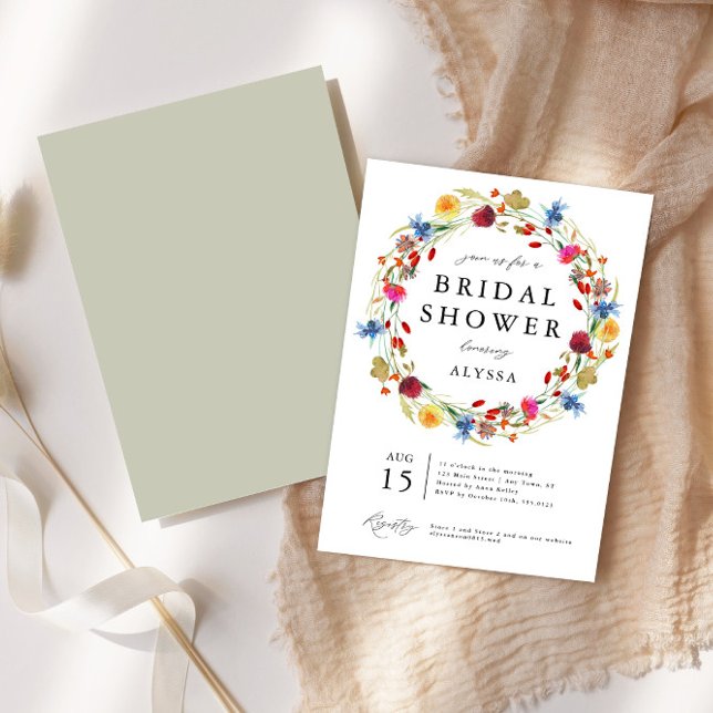 Invitation L'amour de la couronne fleur sauvage dans la Fête  (Créateur téléchargé)