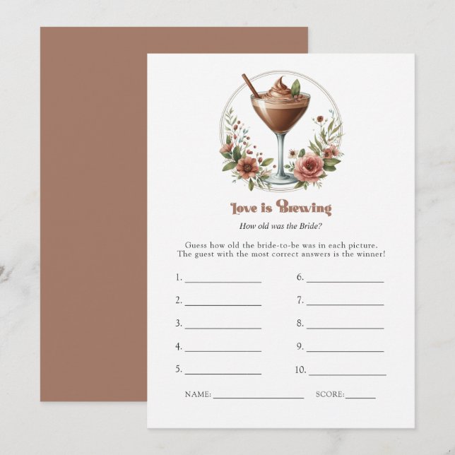 Invitation L'amour de la mousse au moka se prépare Jeu de Bab (Devant / Derrière)