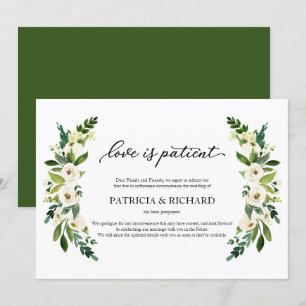 Invitation L'amour de la verdure est patient Report de mariag