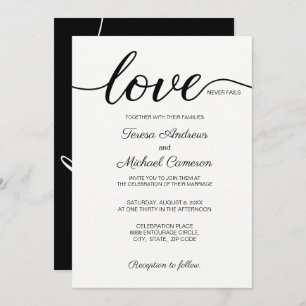 Invitation L'amour des Mariages chrétiens n'échoue jamais