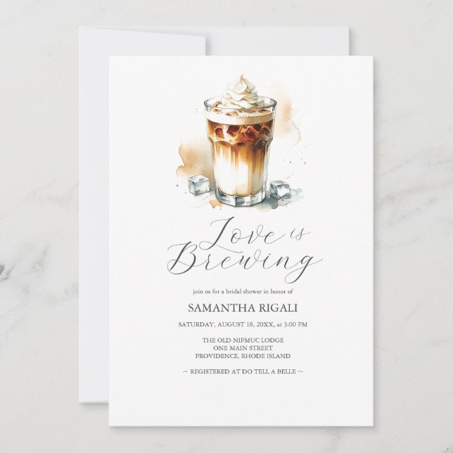Invitation L'amour du café glacé prépare une fête de douche d (Devant)