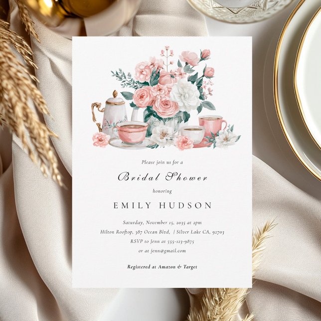 Invitation L'amour du café se prépare Fête de mariage floral (Créateur téléchargé)