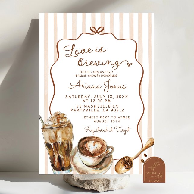Invitation L'Amour du Café se Prépare pour la Mariée (Créateur téléchargé)