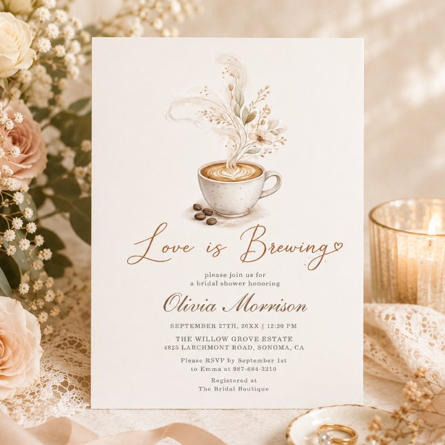 Invitation L'amour du café se prépare pour un mariage bohème (Créateur téléchargé)