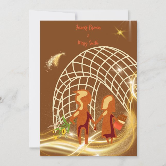 Invitation L'amour du chocolat sous les étoiles mariage (Devant)