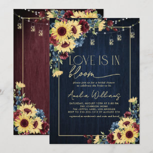 Invitation L'amour du tournesol est en fleurs Marine Aquarell
