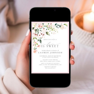 Invitation L'Amour Élégant Est Une Fête des mariées Florale R