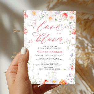 Invitation L'amour en fleurs douche de mariée aux fleurs sauv