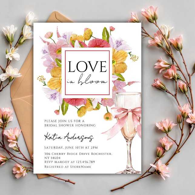 Invitation L'amour en fleurs Fête de mariage Rose d'été (Créateur téléchargé)